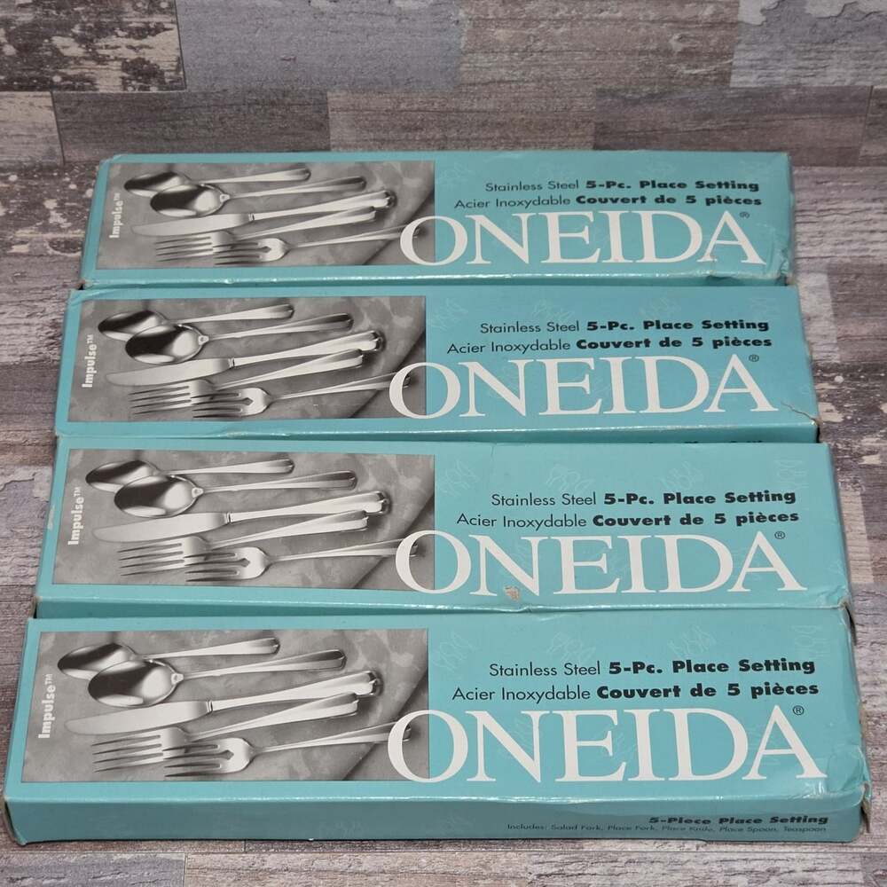 Oneida Stainless Steel Impulse 20 Pieces Service for 4 Unused Flatware - Picture 8 of 8